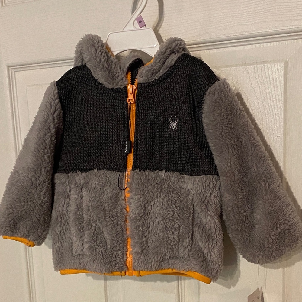 Spyder Charcoal and Heather Jacket with Orange Zipper